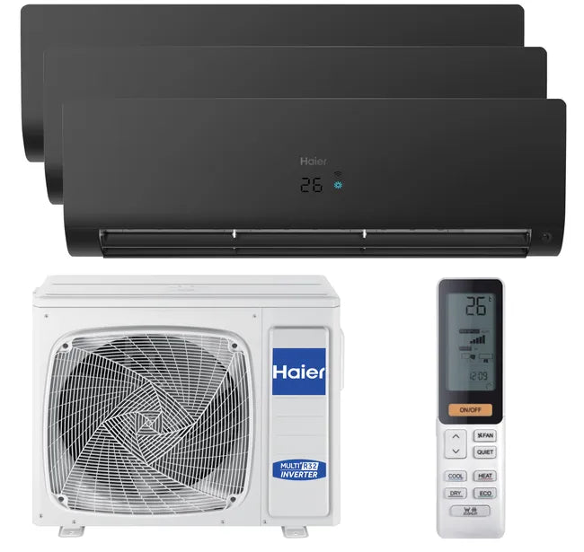 Aire acondicionado 3X1 HAIER Flexis UV WiFi 3000+2x2236 fg Negro