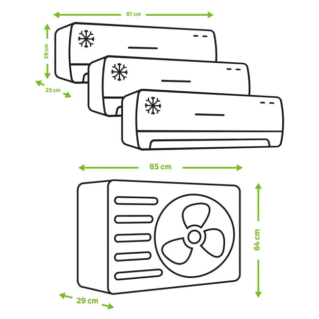 Aire acondicionado 3X1 MITSUBISHI 60ZS03 3000+2x2000 fg