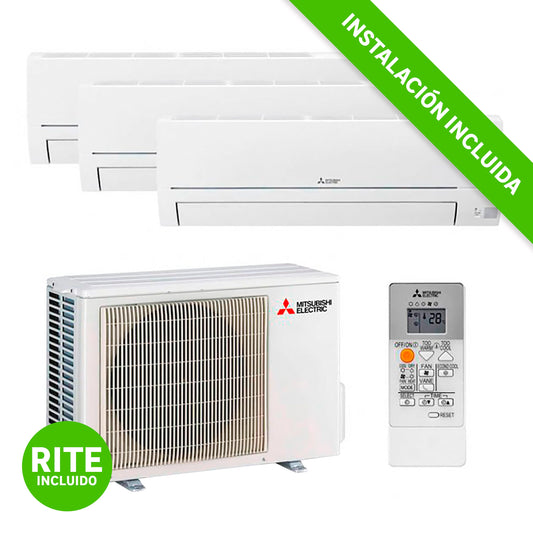 Mitsubishi SMART MSZ HR 9000+9000+12000 frigorias + Wifi